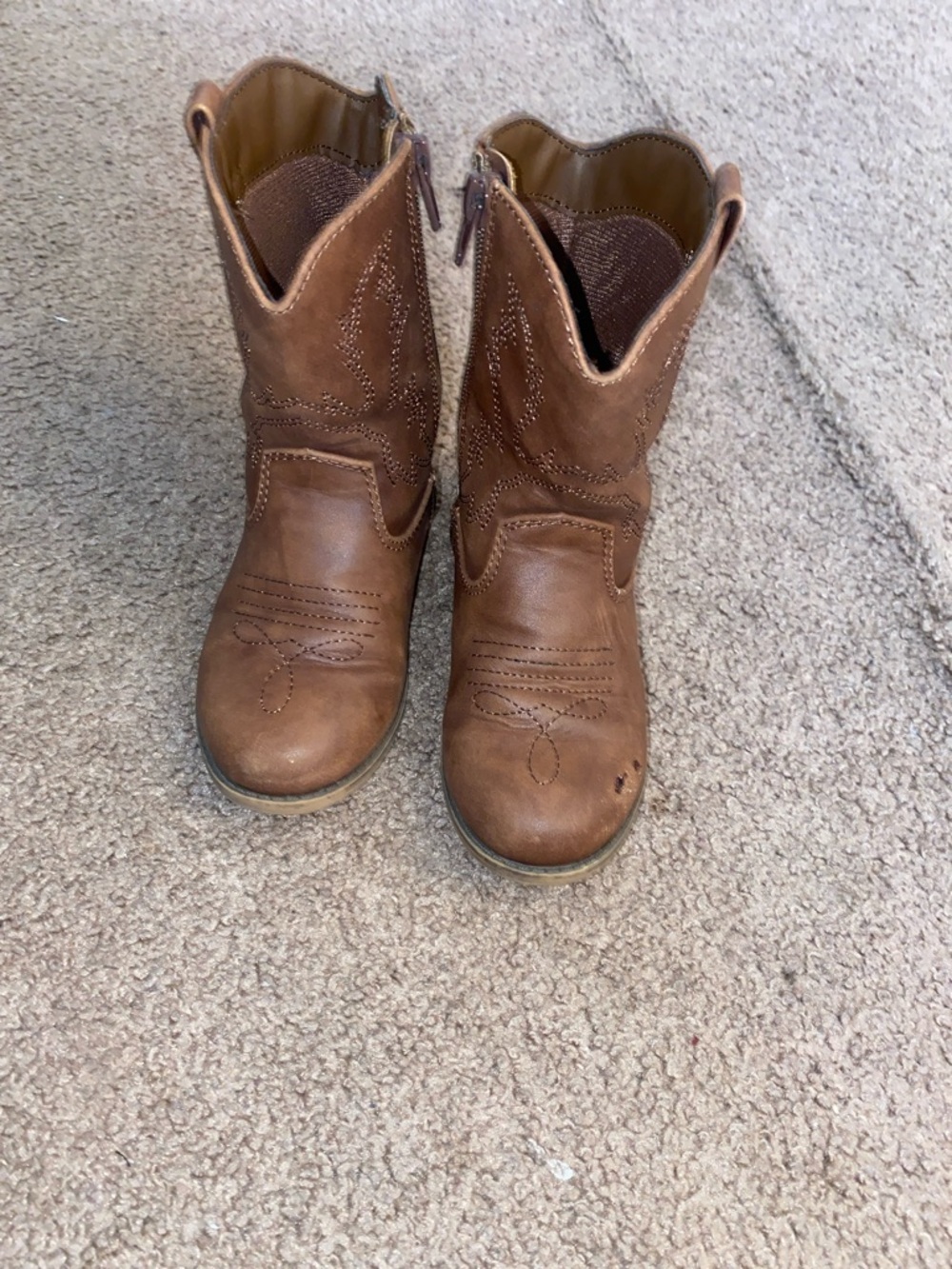 Kids Brown Western Pull-On Boots
